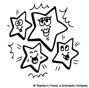 Four smiling stars printable clip art and images