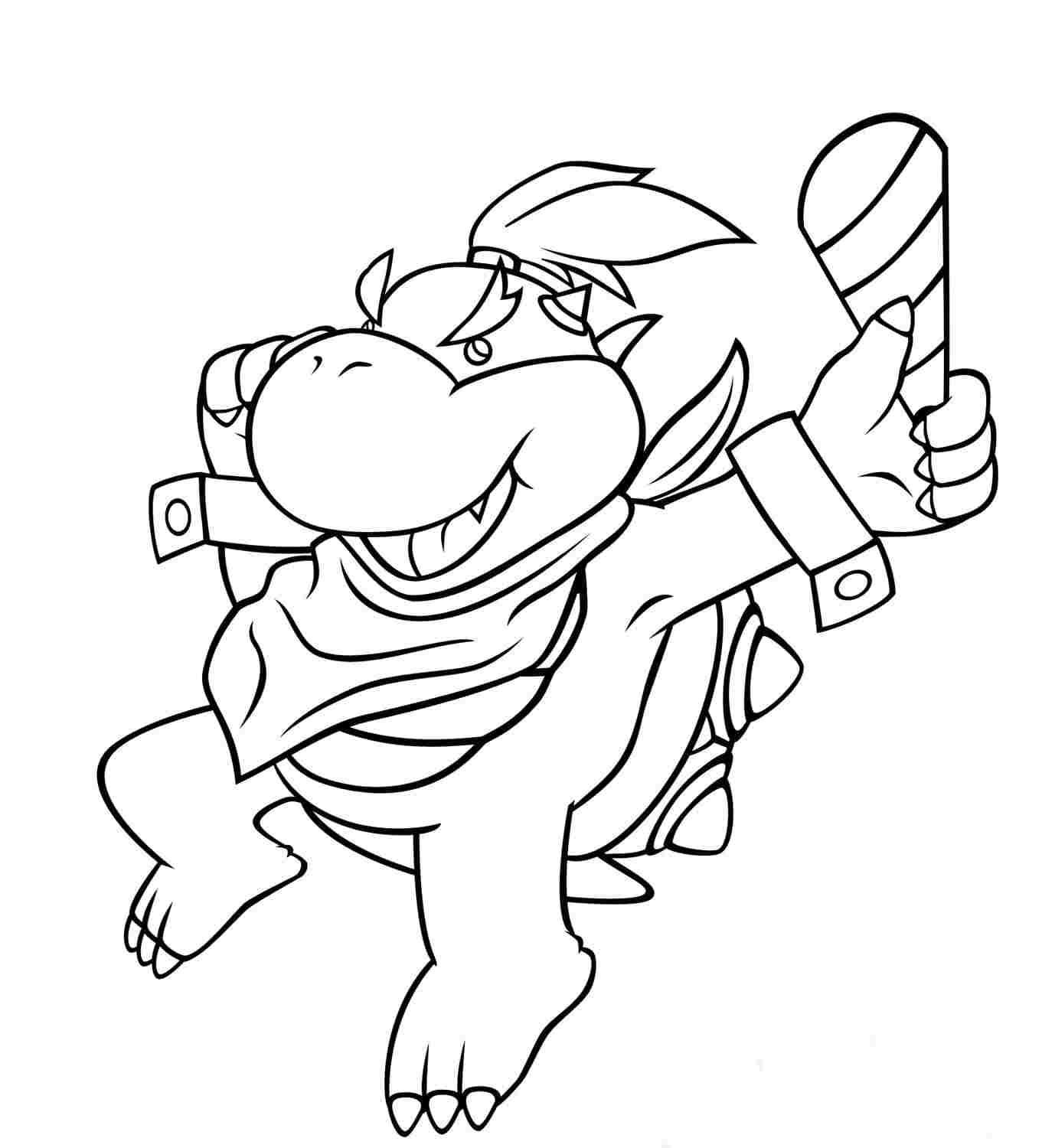 Bowser jr coloring pages printable for free download