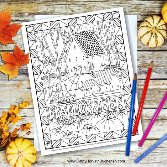 Halloween art words coloring page pdf download printable â soloworkstudio