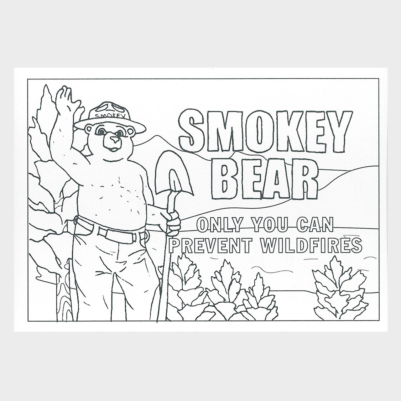 Smokey bear coloring postcard set