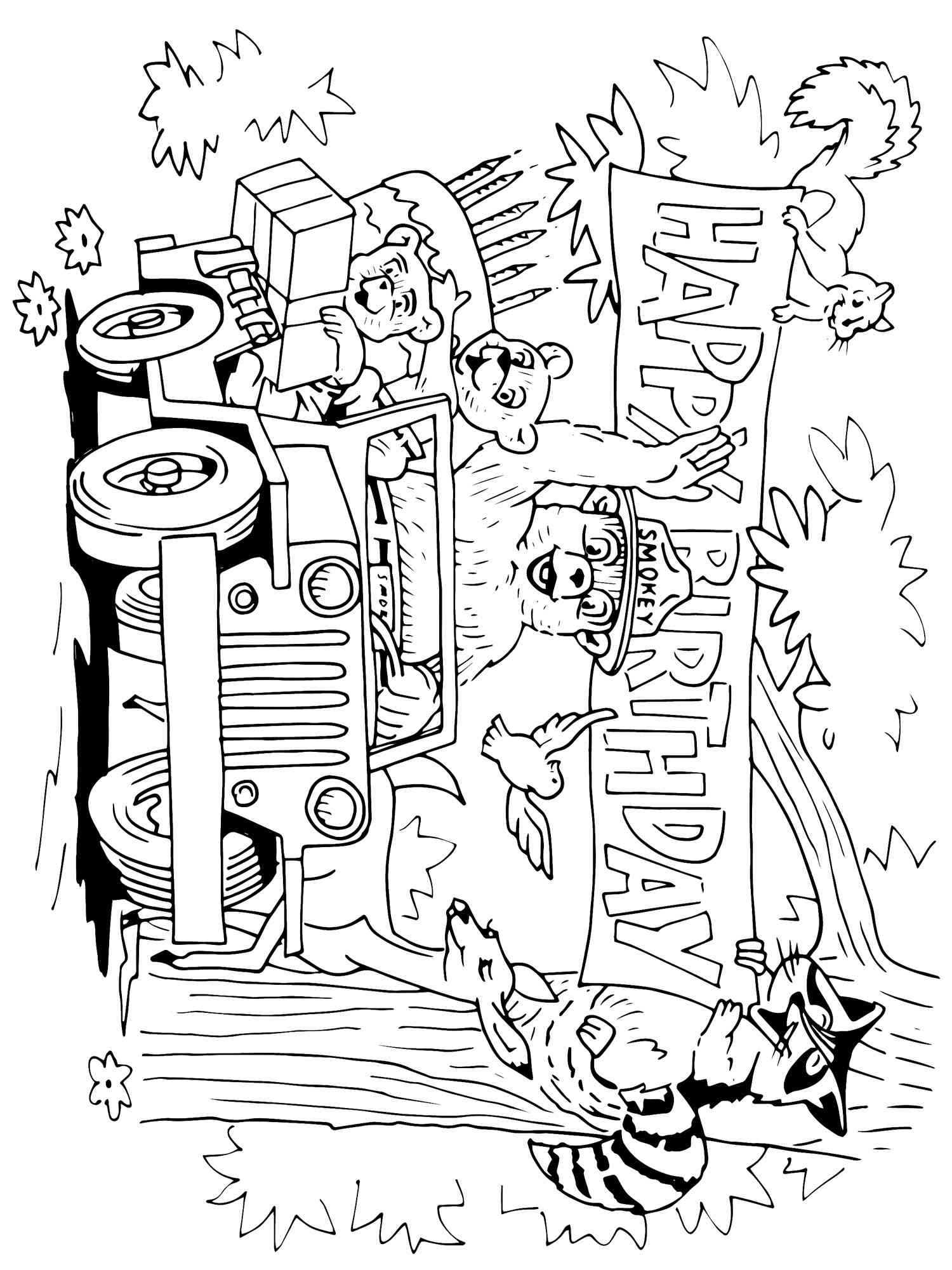 Smokey bear coloring pages