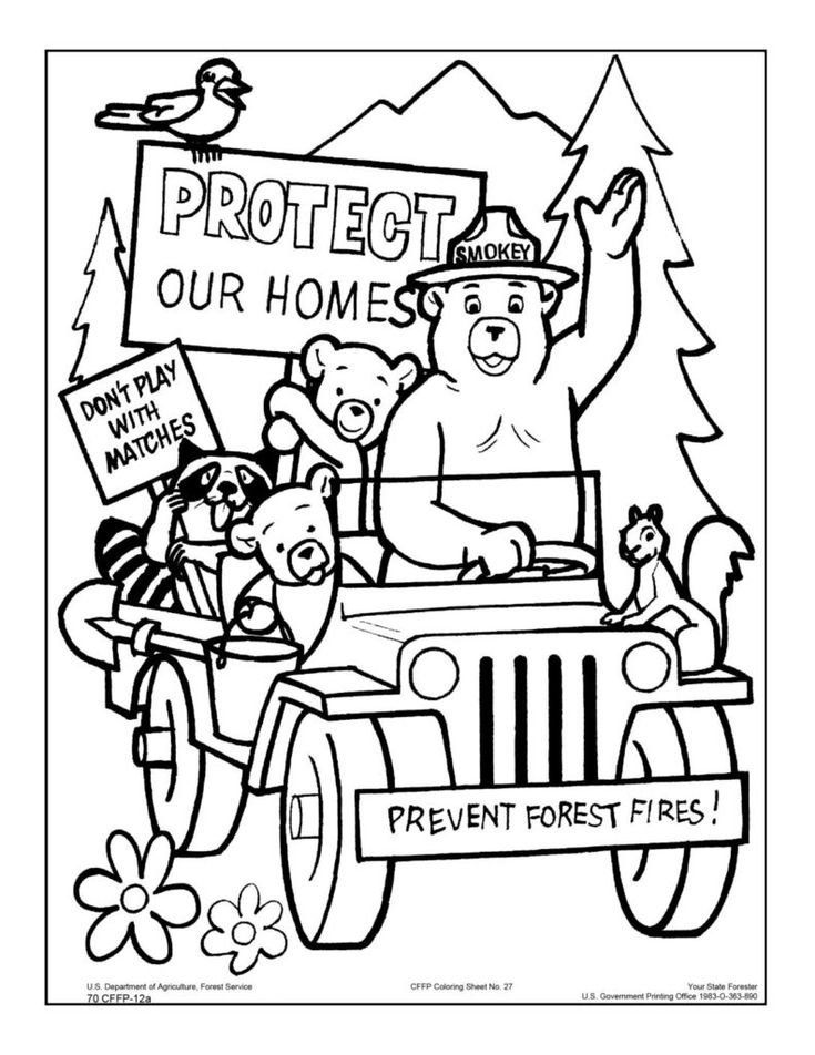Smokey bear coloring pages bear coloring pages coloring pages fire prevention week