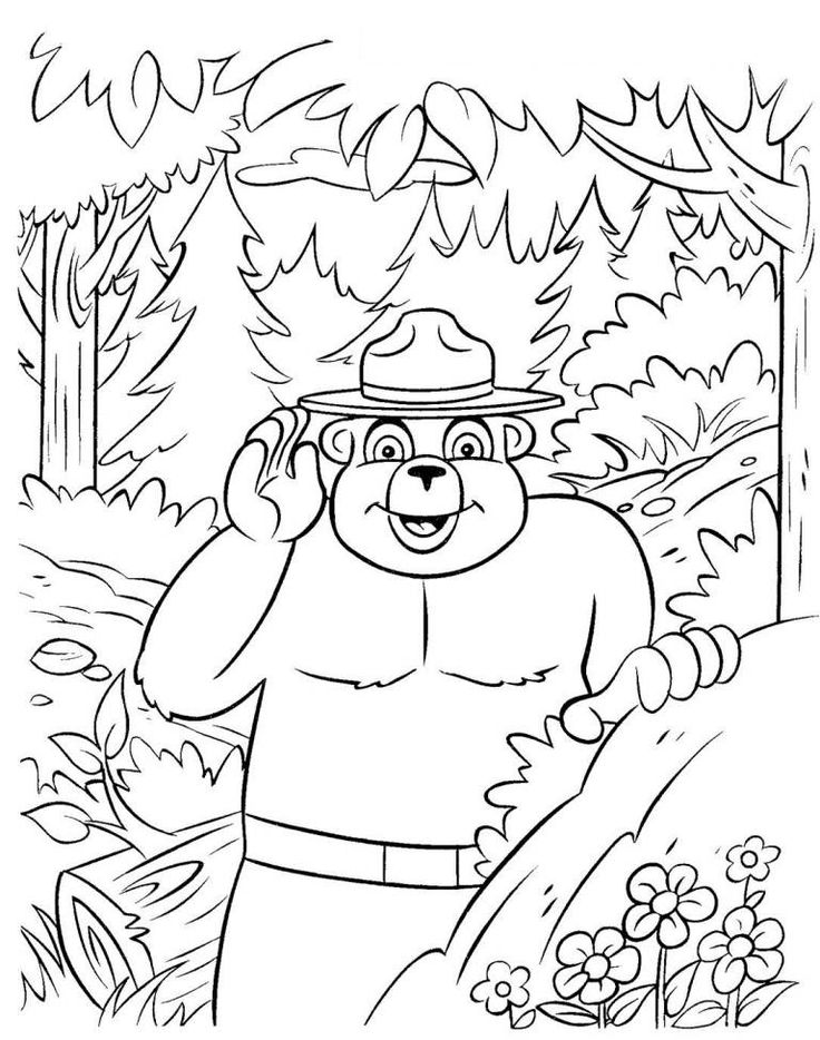 Smokey the bear bear coloring pages pokemon coloring pages camping coloring pages