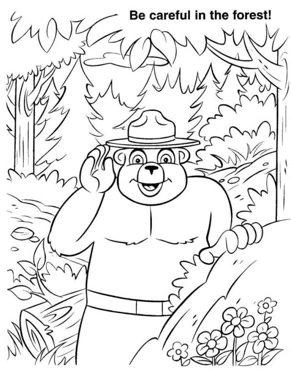 Little red bears âsmokey the bearâ coloring pages james milson