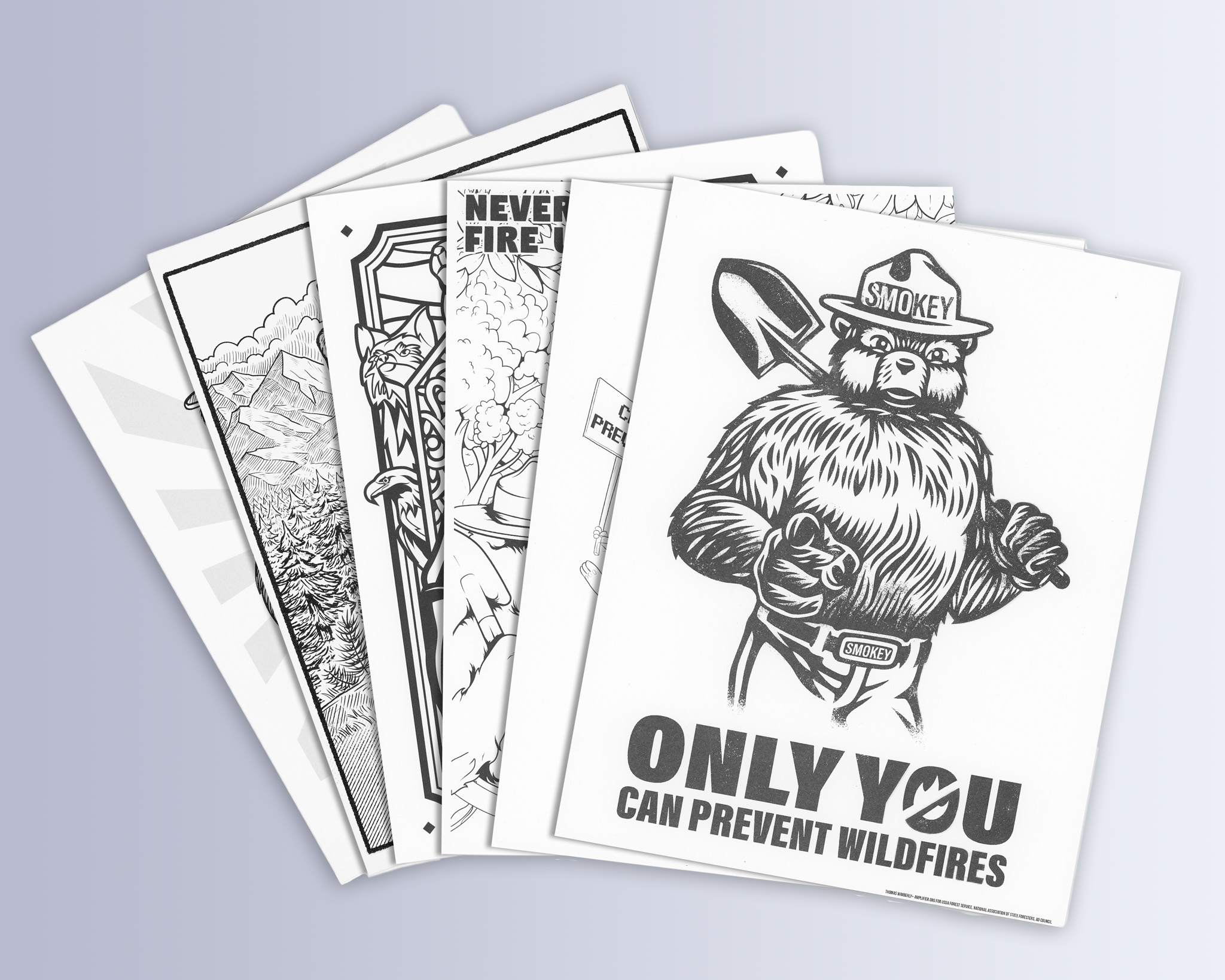 Smokey bear coloring sheet multi