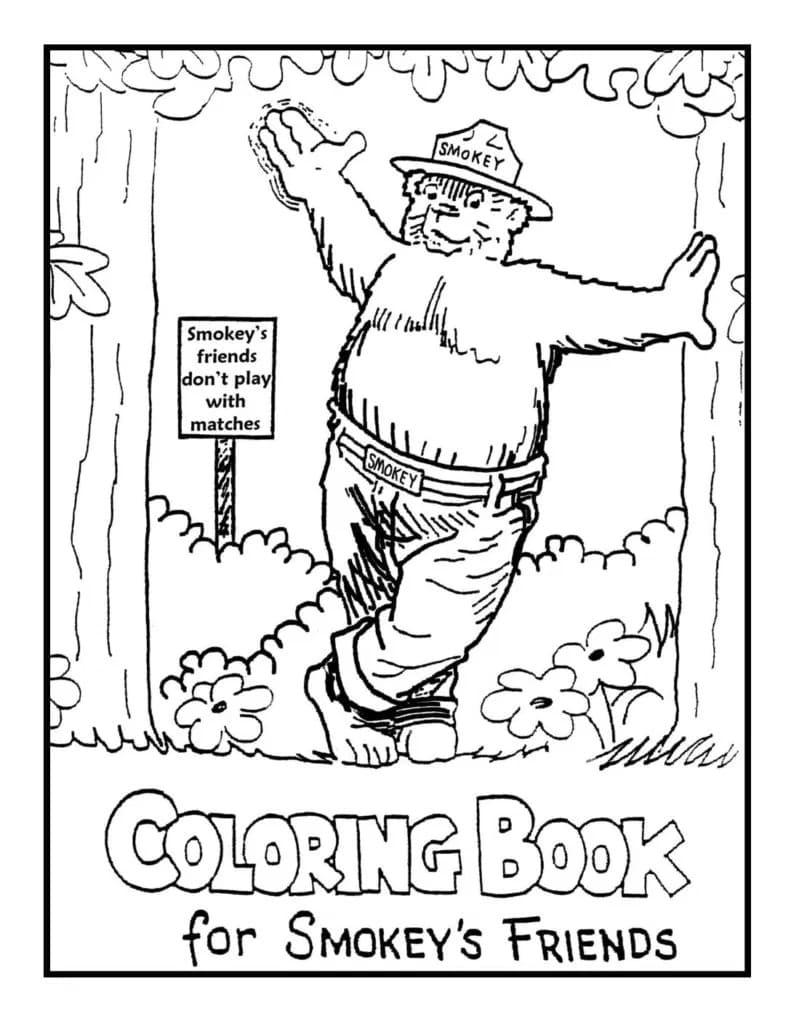 Printable smokey bear coloring page