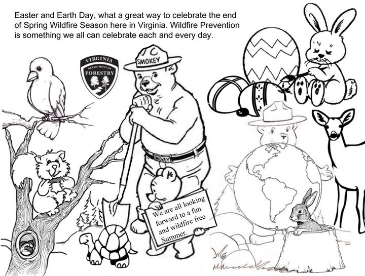 Virginia wildfire information and prevention smokey bear coloring sheets