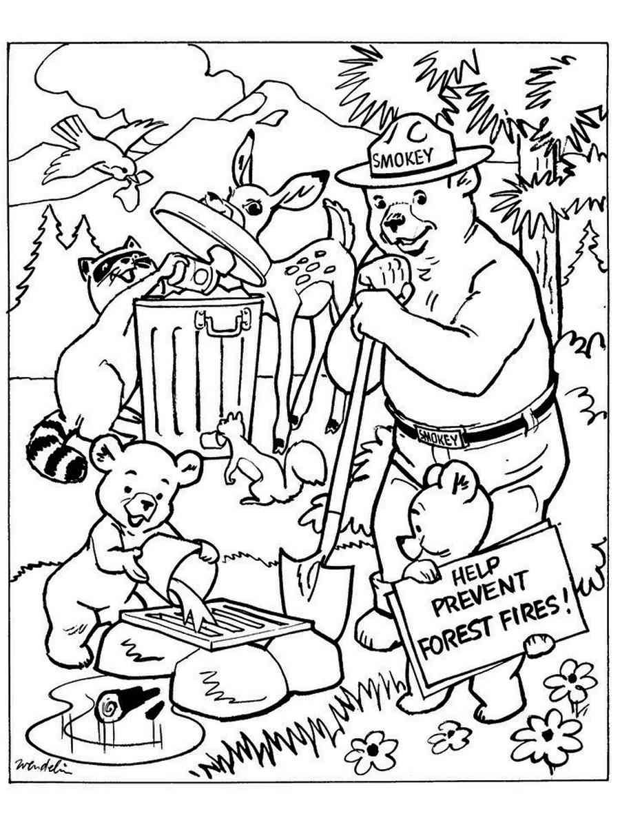 Smokey bear coloring pages