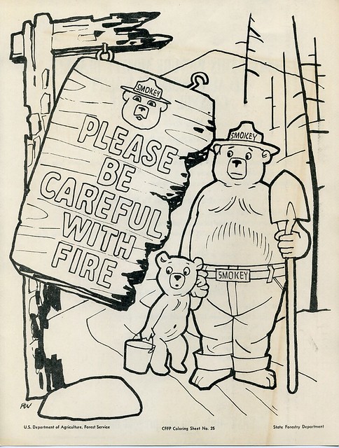 Smokey the bear coloring sheet dan goodsell