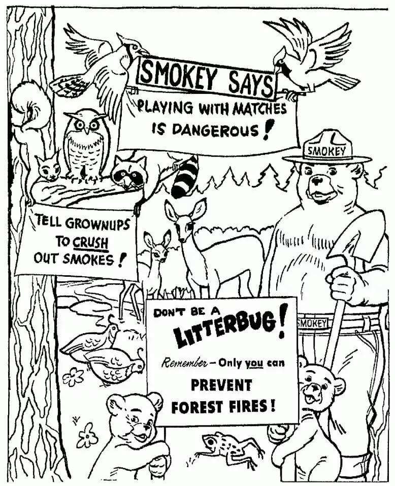 Smokey bear malvorlagen