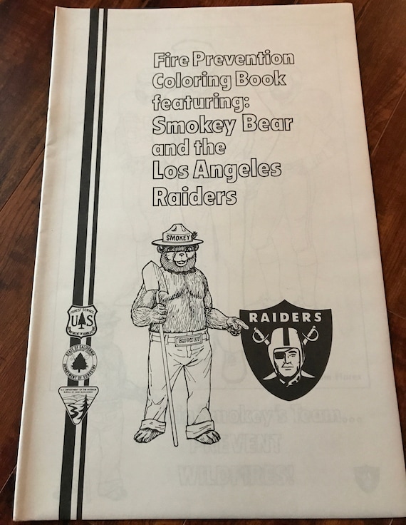 Smokey the bear los angeles raiders giant coloring book vintage coloring book