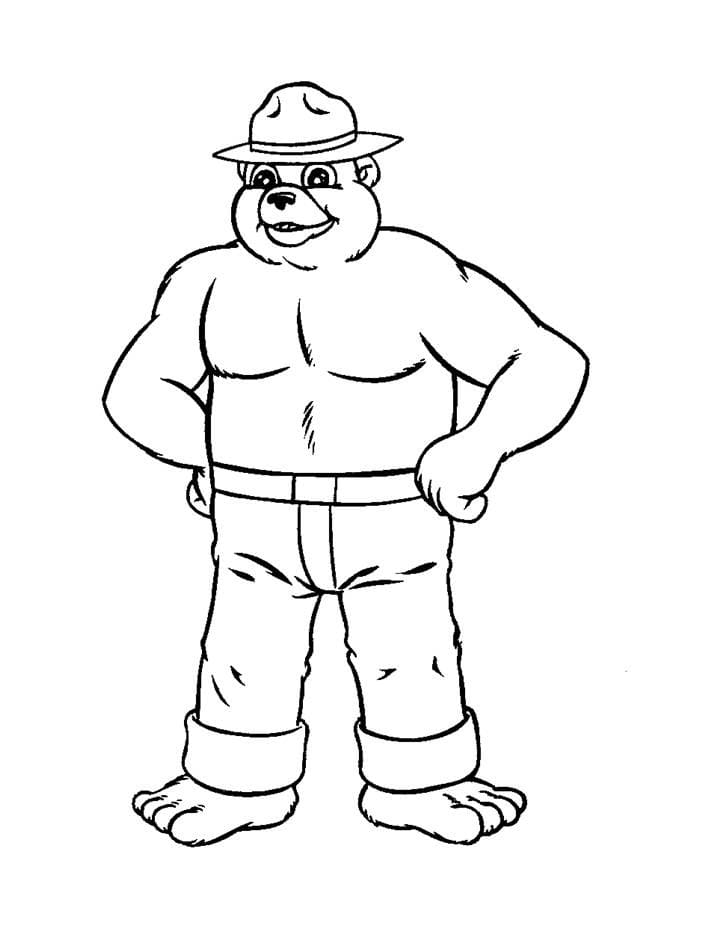 Happy smokey bear coloring page