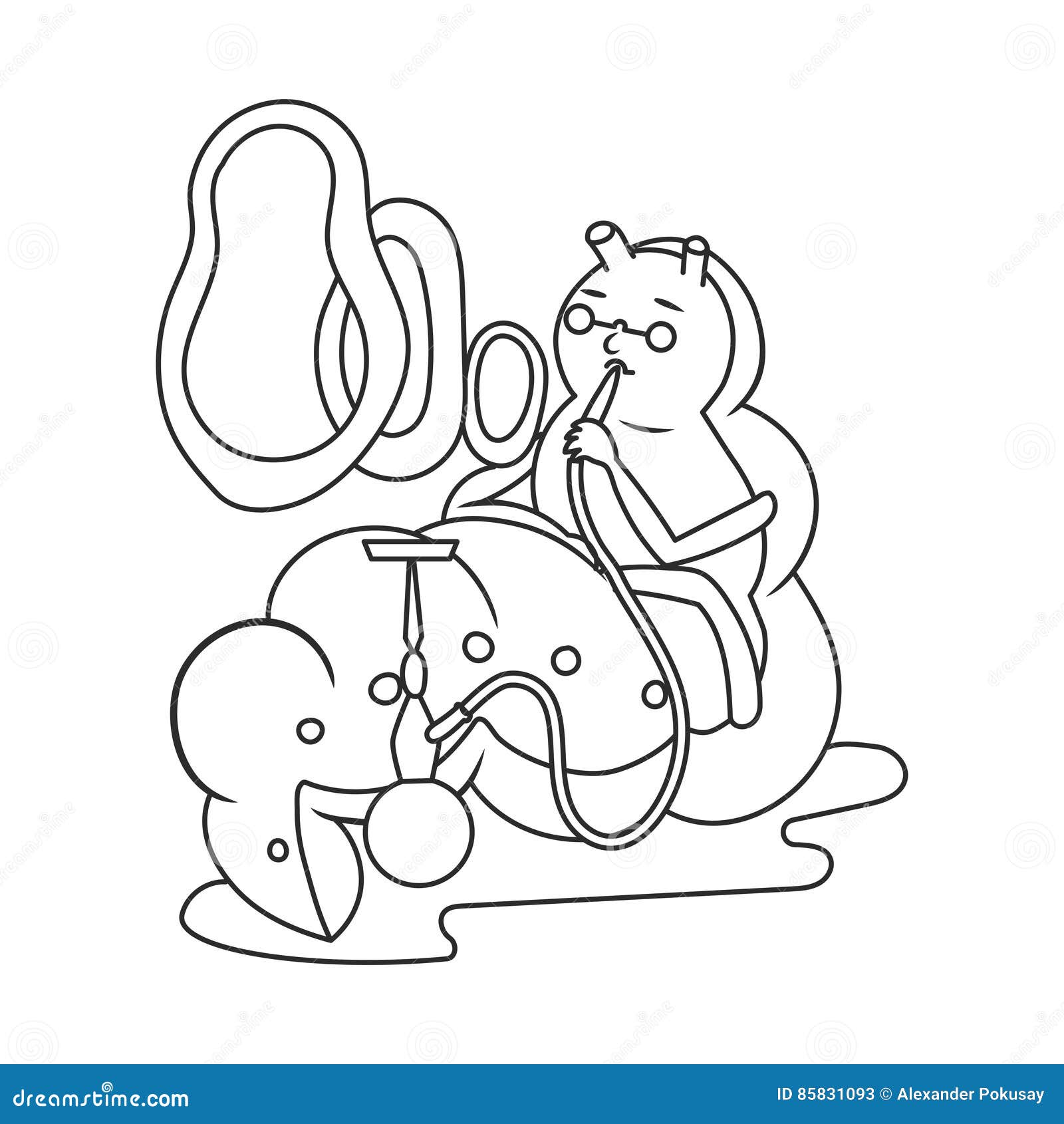 Hookah smoking caterpillar coloring book vector stock vector