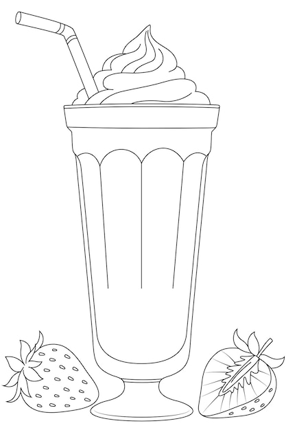 Fruit smoothie coloring page vectors illustrations for free download
