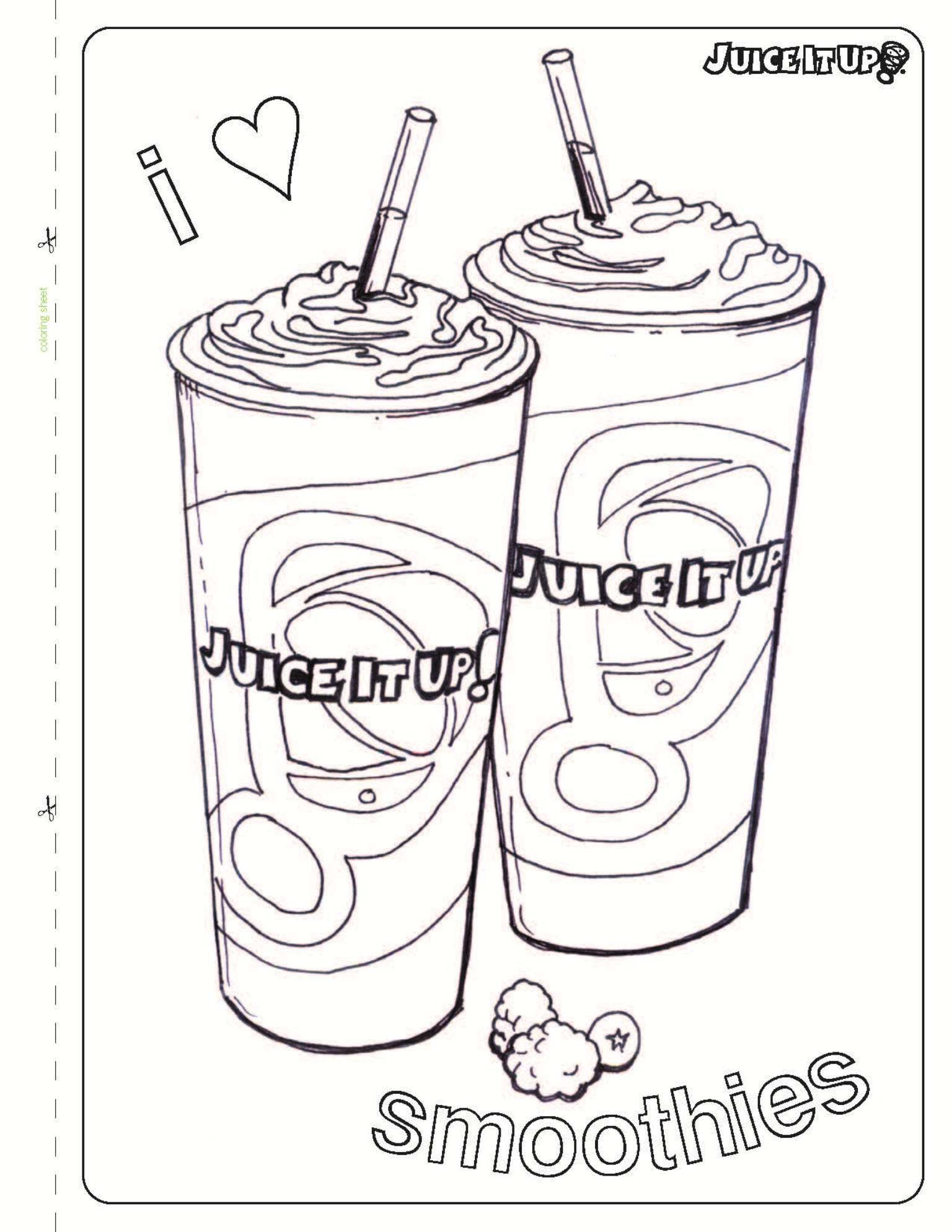 Juice it up kids coloring sheets