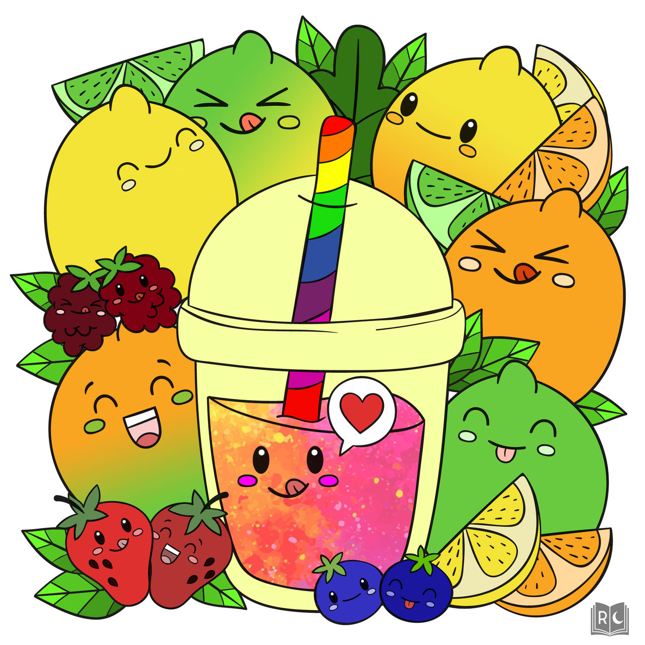 Fruit smoothie coloring page by rlynbook on