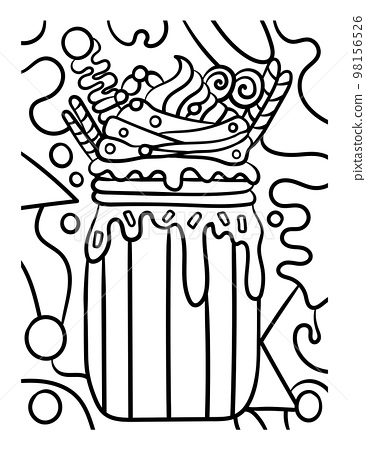 Smoothie sweet food coloring page for kids