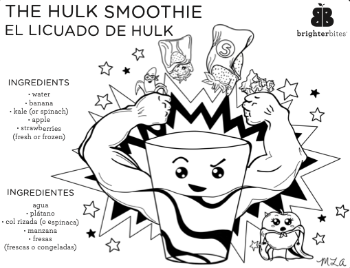 Hulk smoothie coloring sheet