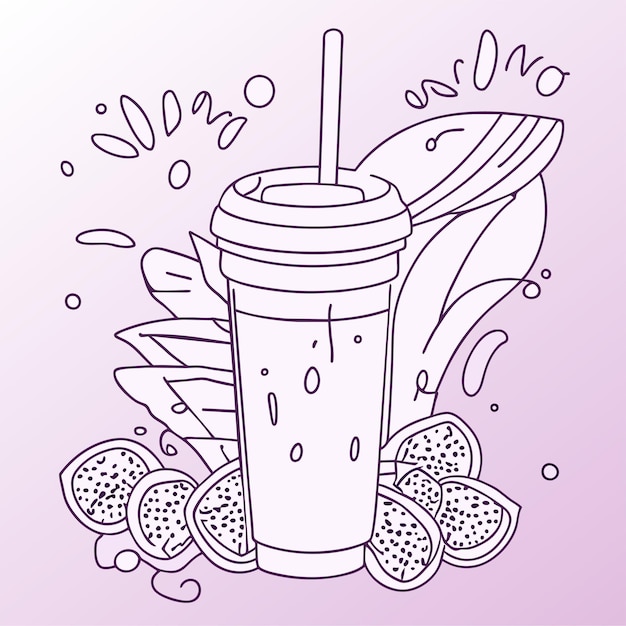 Smoothie coloring page vectors illustrations for free download