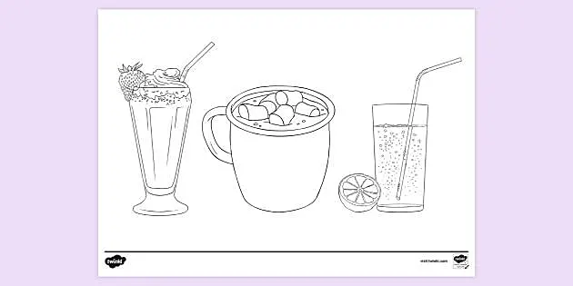Drink colouring page