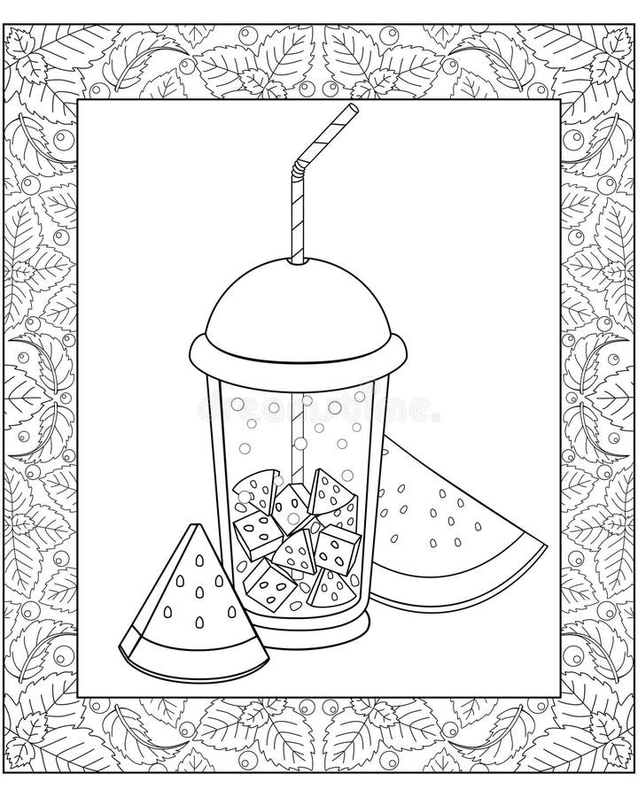 Coloring food glass water stock illustrations â coloring food glass water stock illustrations vectors clipart
