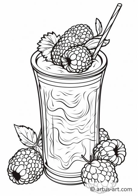 Raspberry smoothie coloring page free download artus art