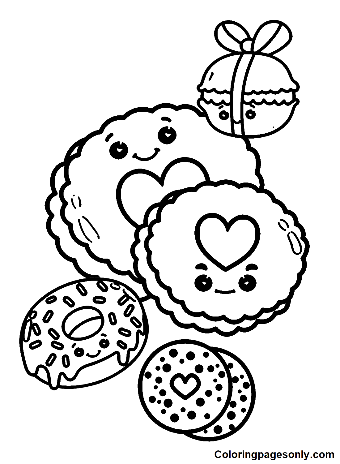 Cookie coloring pages printable for free download