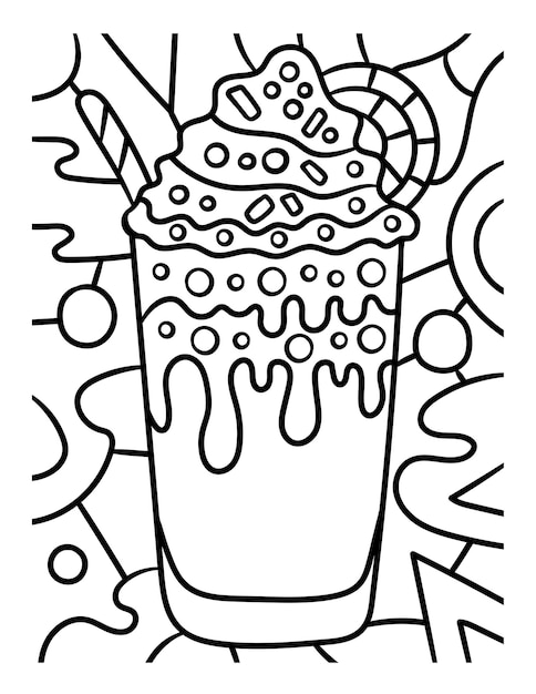 Premium vector smoothie sweet food coloring page for kids