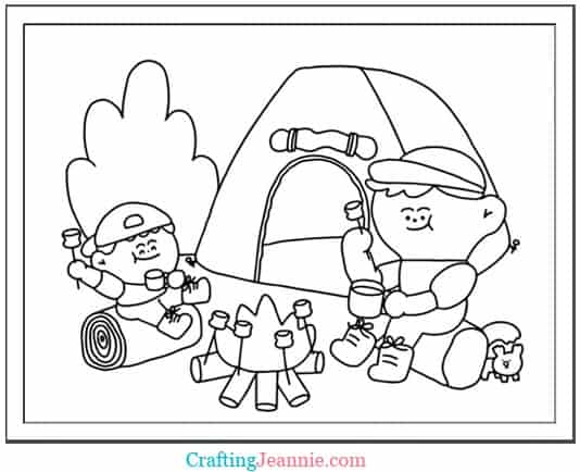 Camping coloring pages free printable