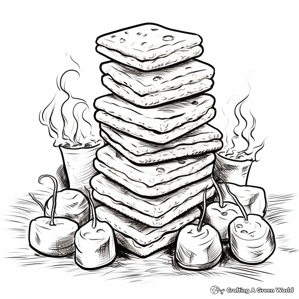 Smores coloring pages