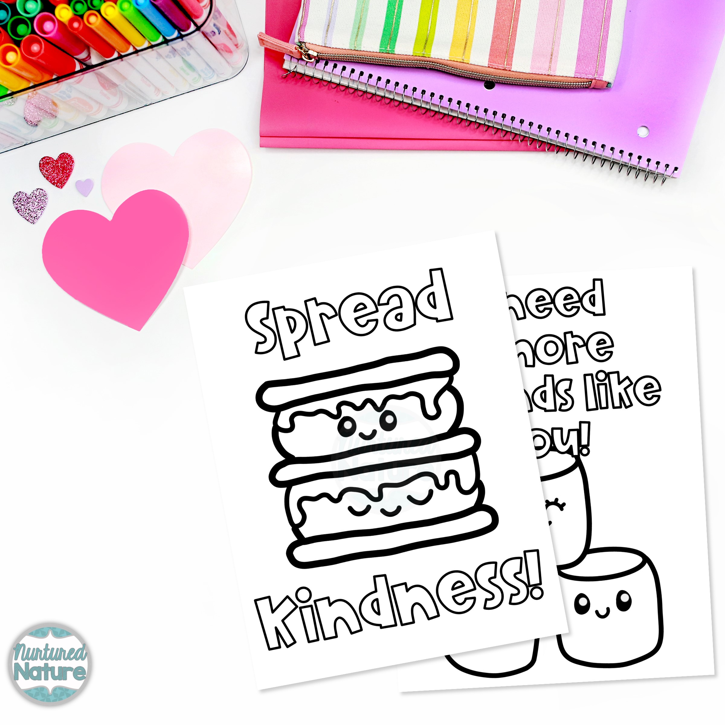 Smores coloring pages for valentines day craft made by teachers