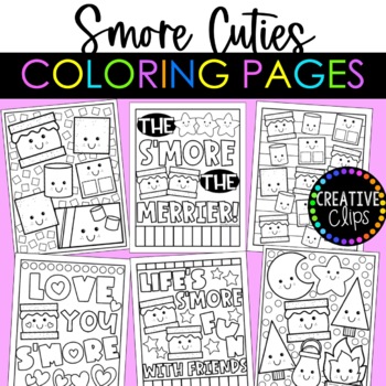 Cutie smore coloring pages made by creative clips clipart tpt