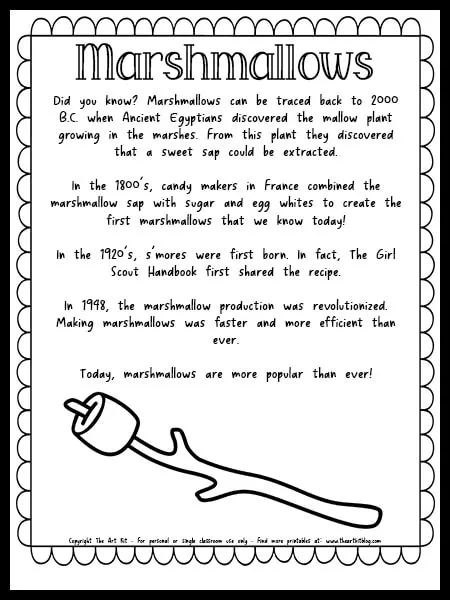 National toasted marshmallow day free printable coloring page with fun facts â the art kit