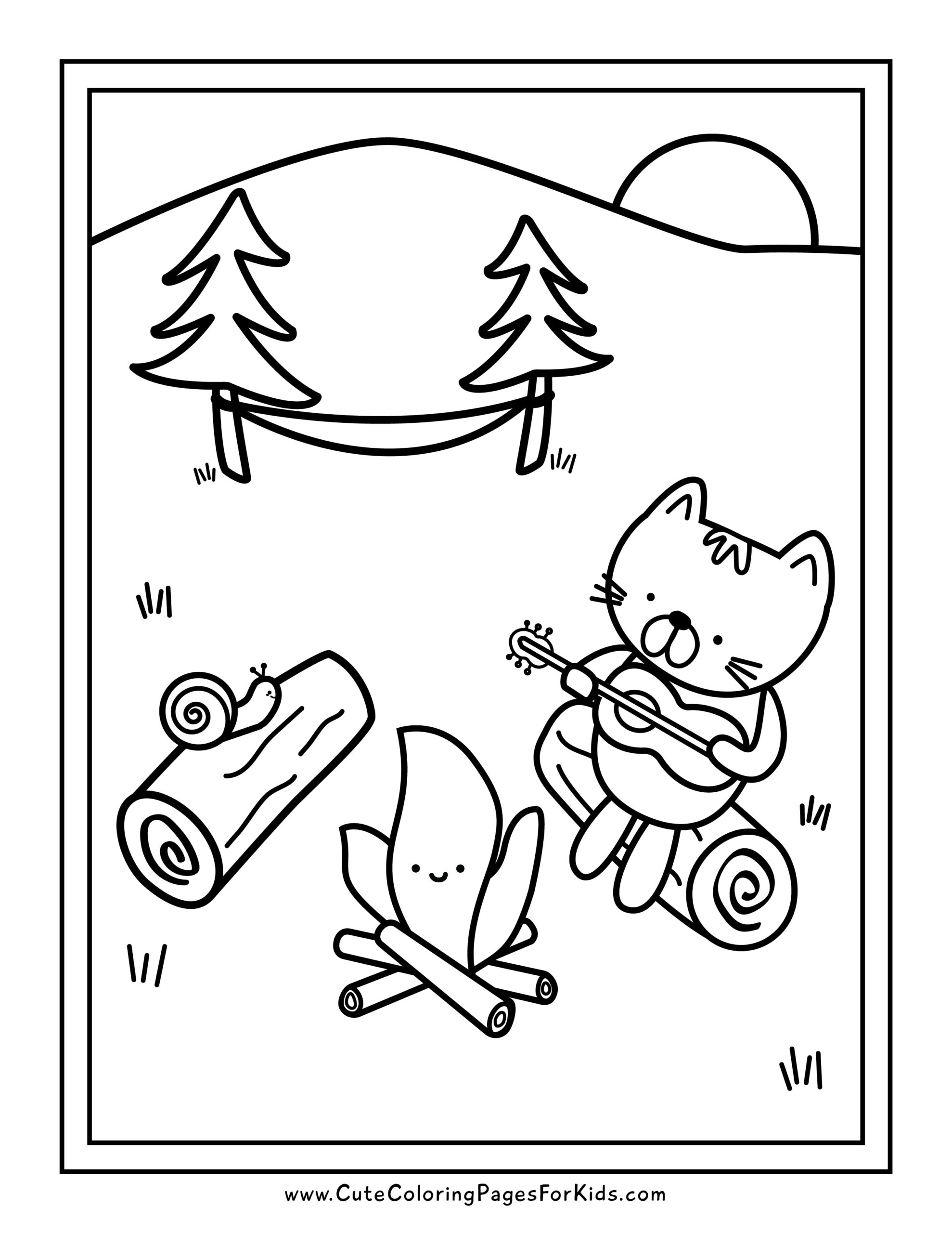 Camping coloring pages