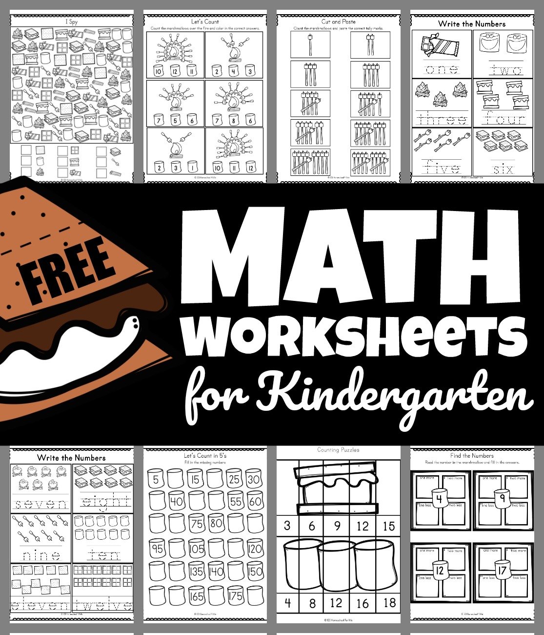 Free smores camping worksheets for kindergarten summer math