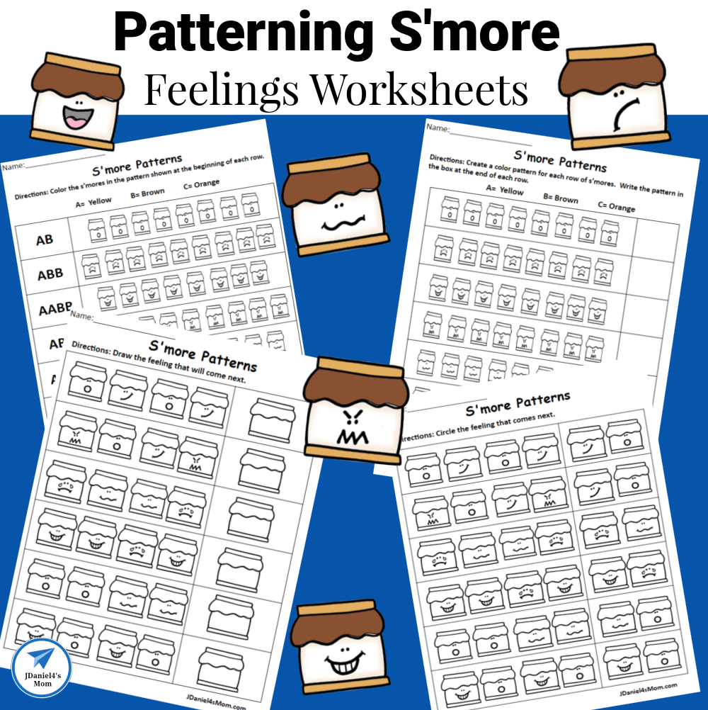 Patterning smore feelings worksheets