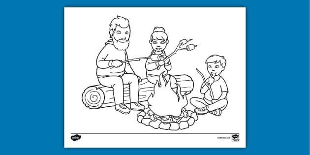 Campfire coloring page kindergarten resource usa
