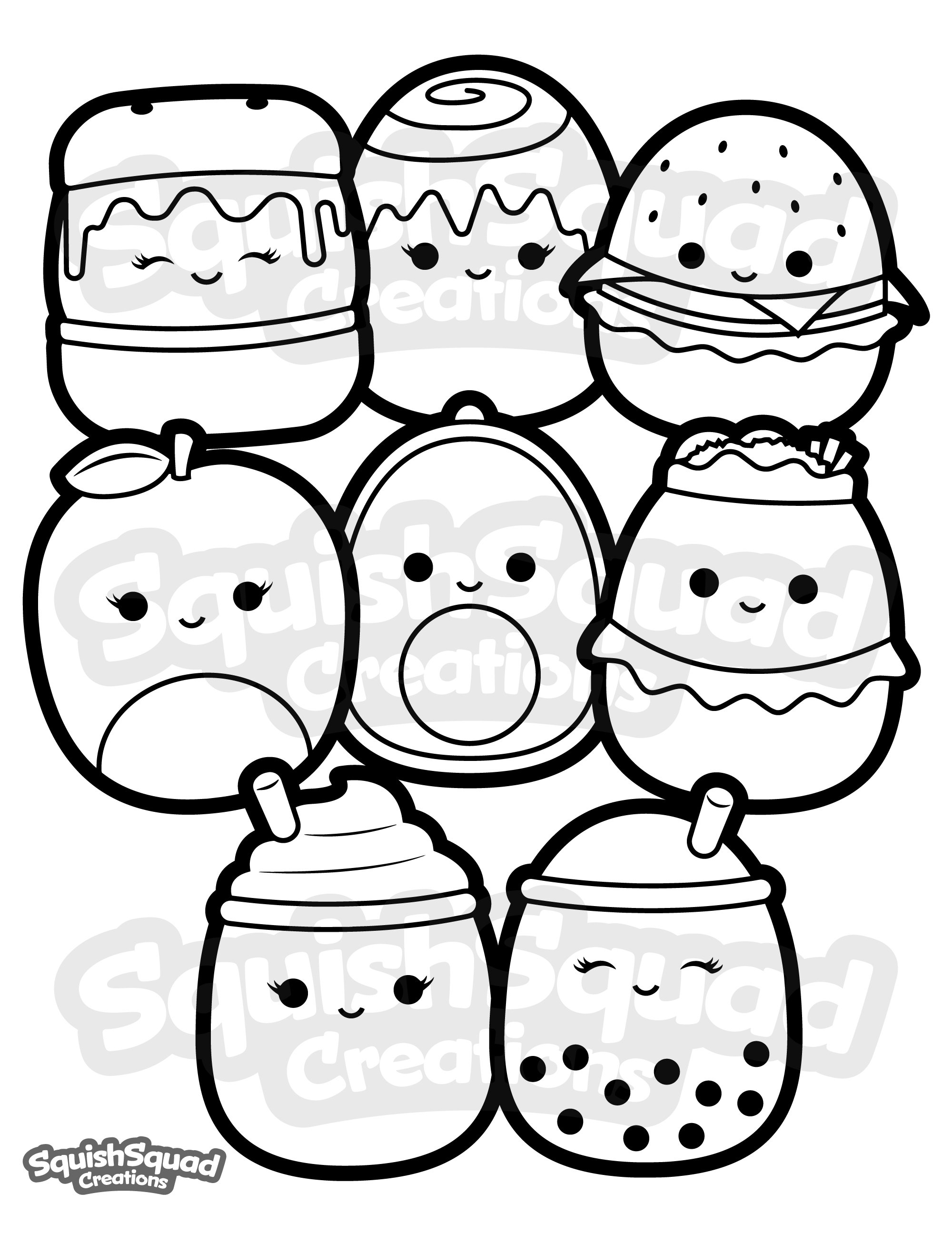 Squishmallow coloring page printable squishmallow coloring page squishmallow downloadable coloring sheet coloring page for kids