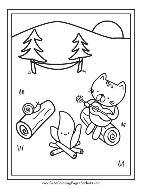 Camping coloring pages