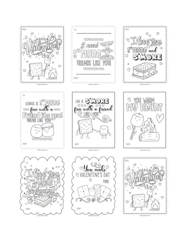 Free valentines day smore printables homemade heather