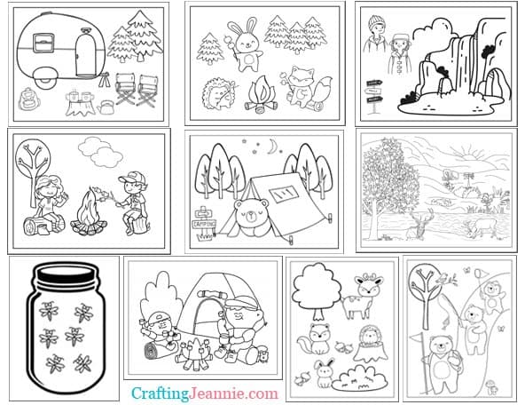 Camping coloring pages free printable