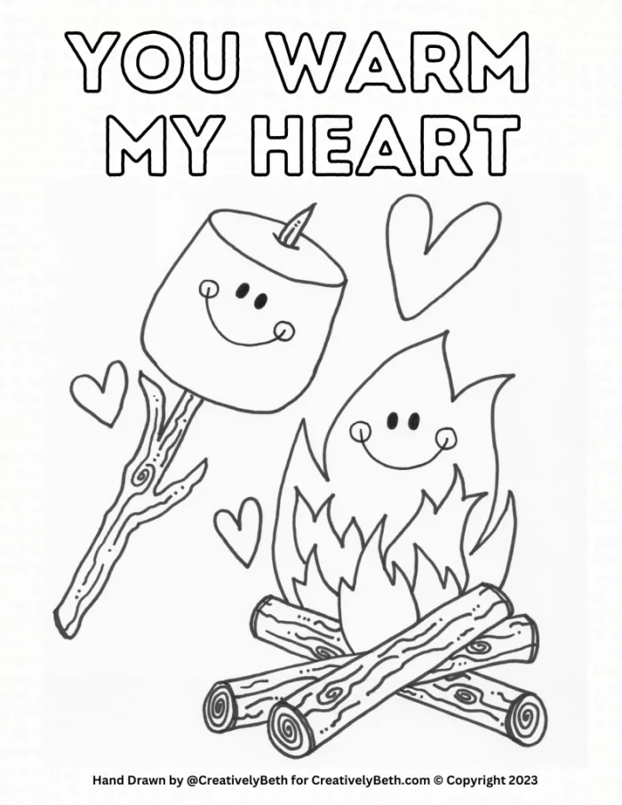 Smores coloring page free printable