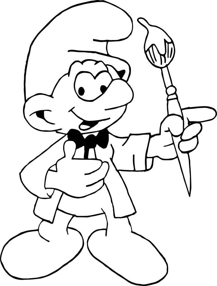 Painter smurf hero stories smurf coloring page