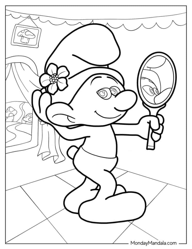 Smurf coloring pages free pdf printables