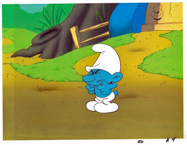 The smurfs hanna barbera hand painted lor production animation cel â art deals