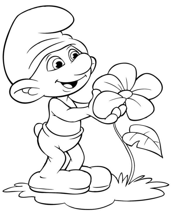 Cute smurf coloring pages printable pdf