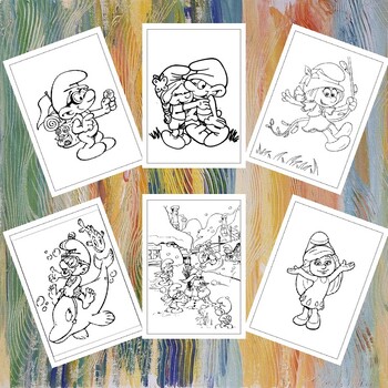 Charming mushroom homes the smurfs coloring pages collection for kids