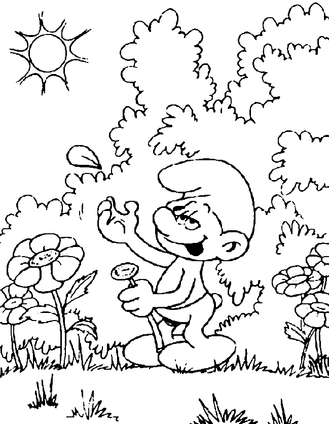 Smurfs coloring pages printable for free download