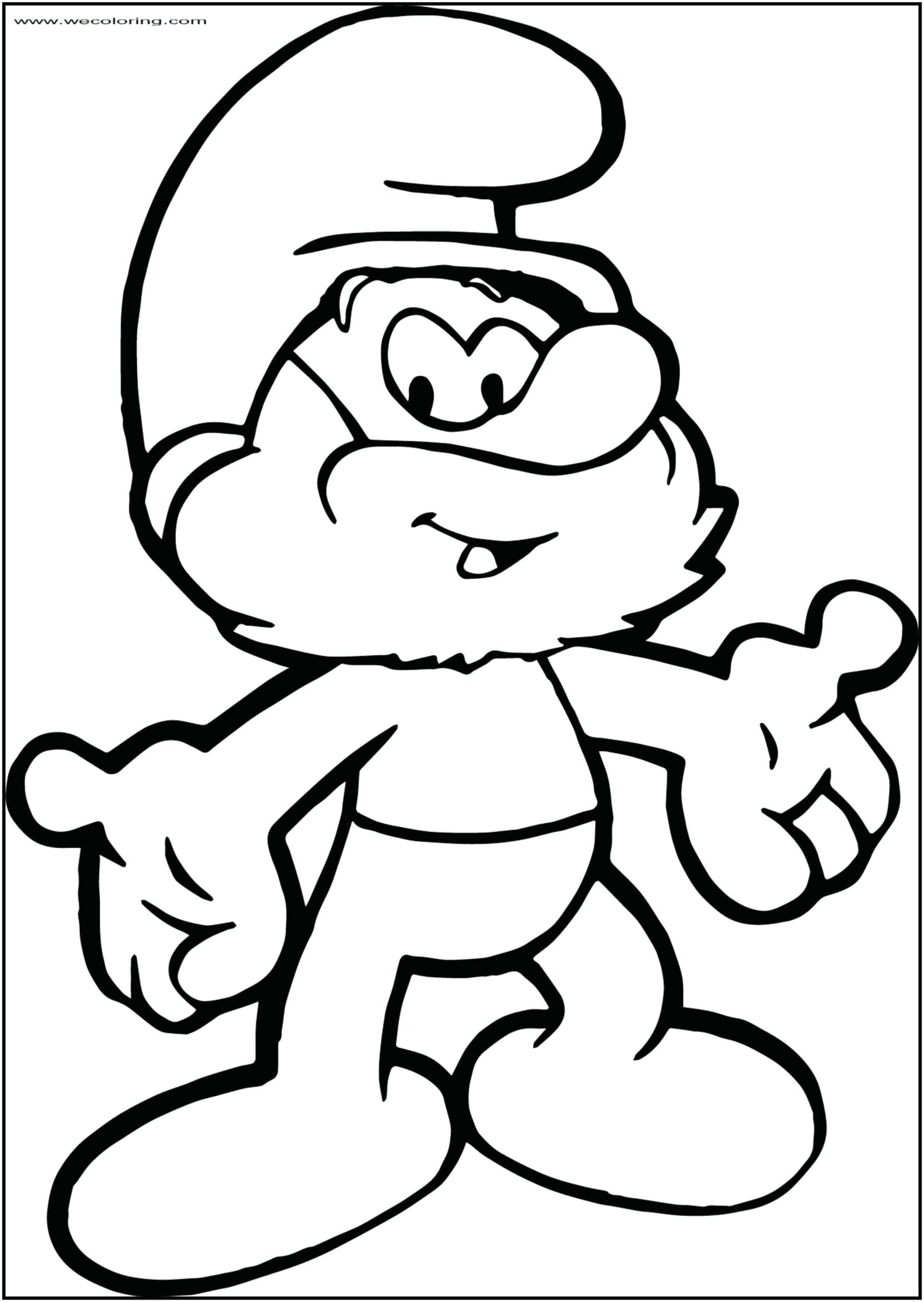 Old smurf coloring page