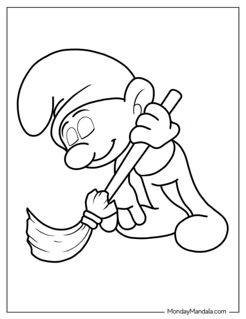 Smurf coloring pages free pdf printables